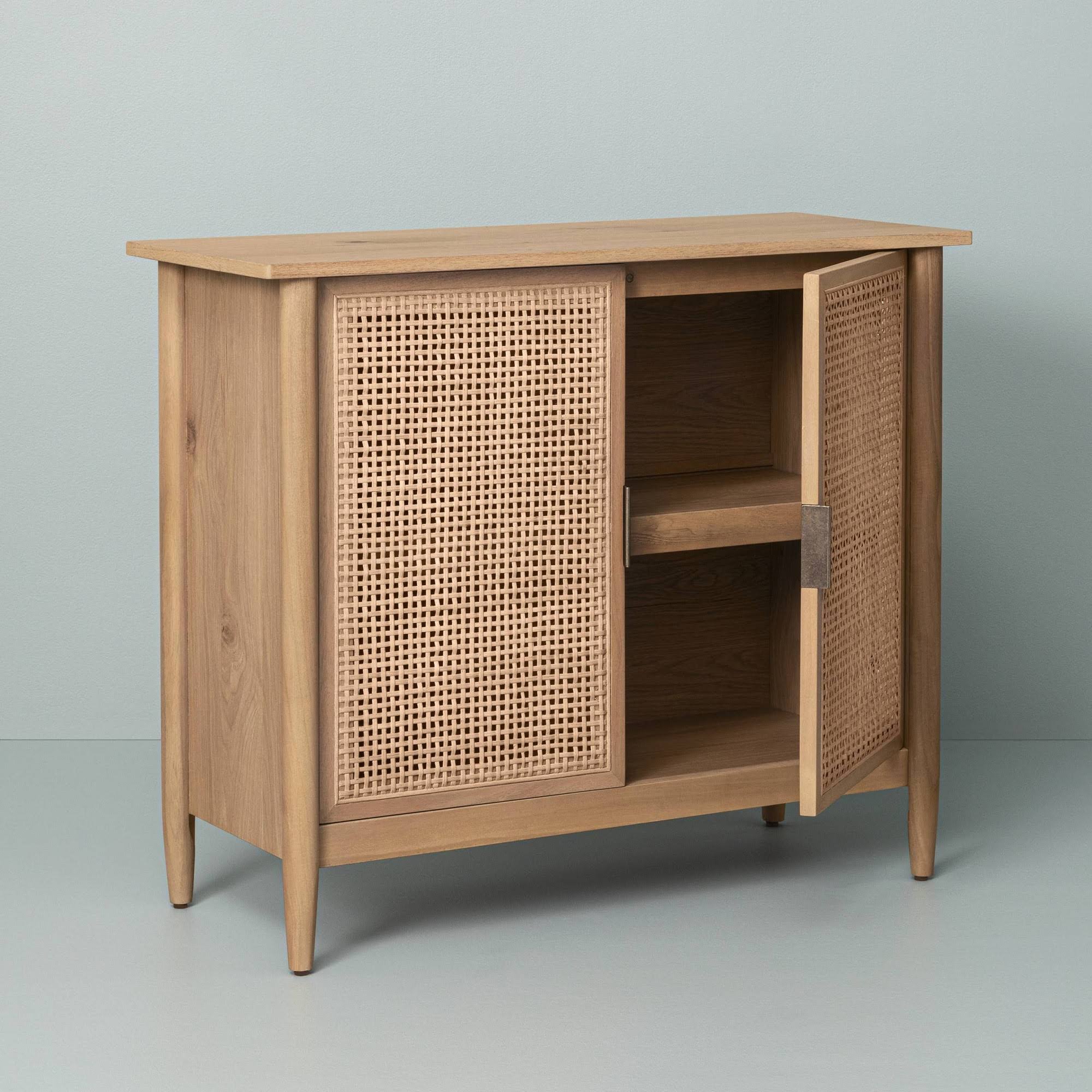 Natural Wood & Cane Cabinet B36631