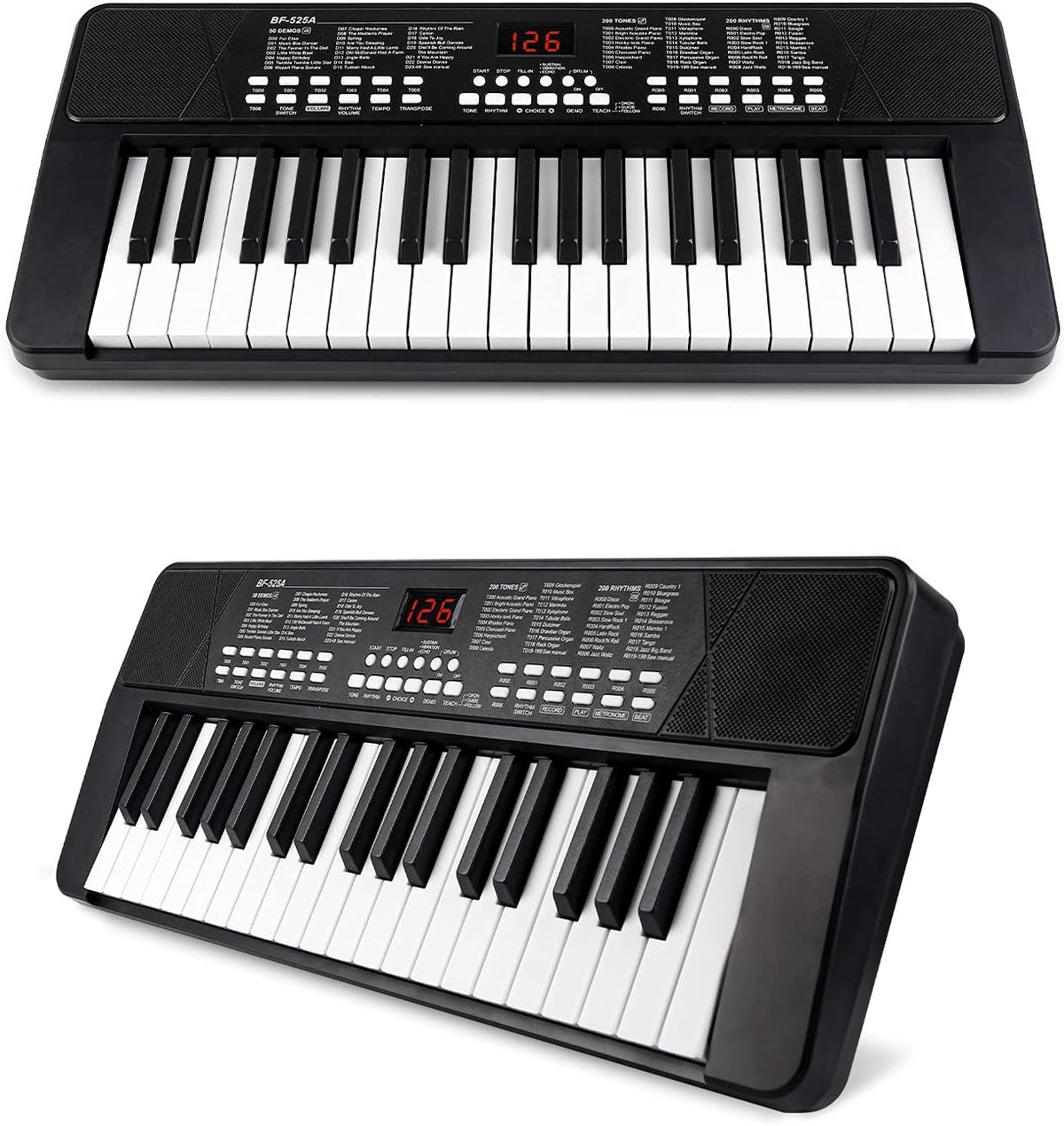 Black Pack of 2 Portable Electronic Piano Keyboard J1554