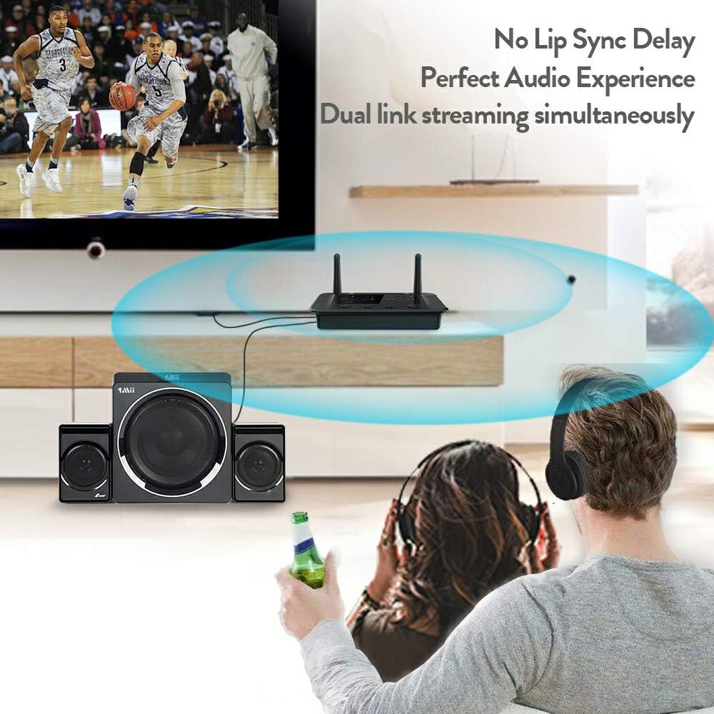 Bluetooth 5.0 Transmitter Receiver Audio Adapter with Optical RCA AUX 3.5mm O46886