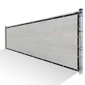 Grey Privacy Fence Screen HDPE Mesh Windscreen with Reinforced Grommets M7394