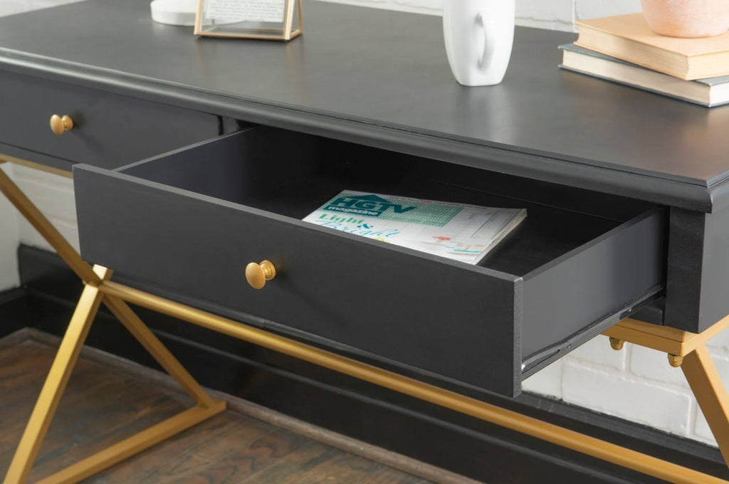 Black Two-Drawer Desk I645