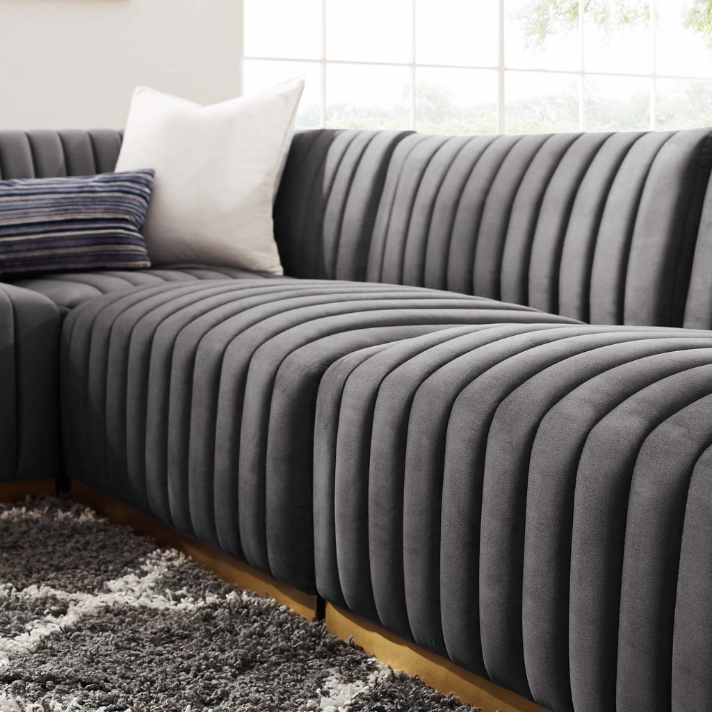 5-Piece Velvet Sectional P2882