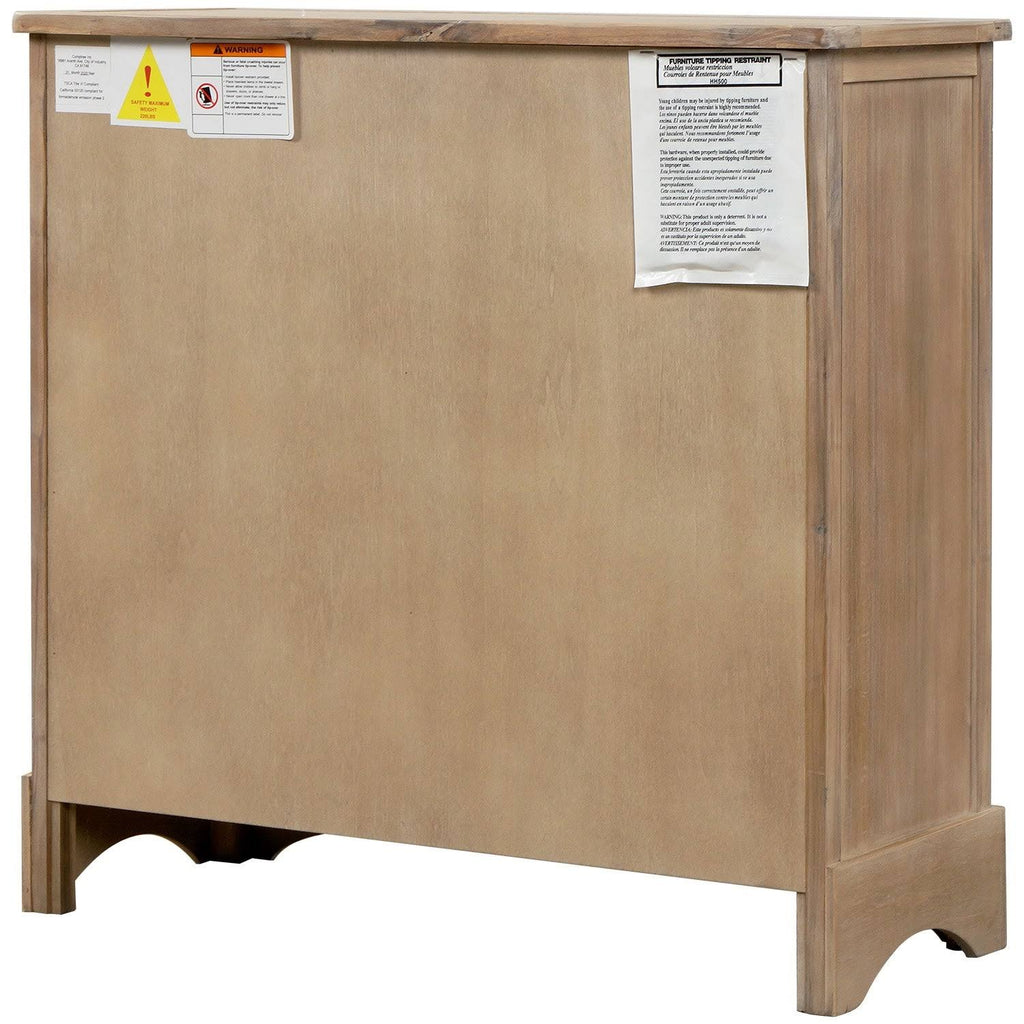 Rustic Storage Cabinet with 2-Drawers and 4 Fabric Basket Dark Brown I811