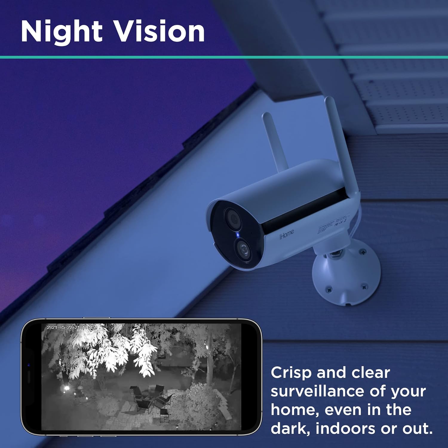 1080p HD IP65 Weatherproof Security Camera with 2-Way Audio and Night Vision P781524