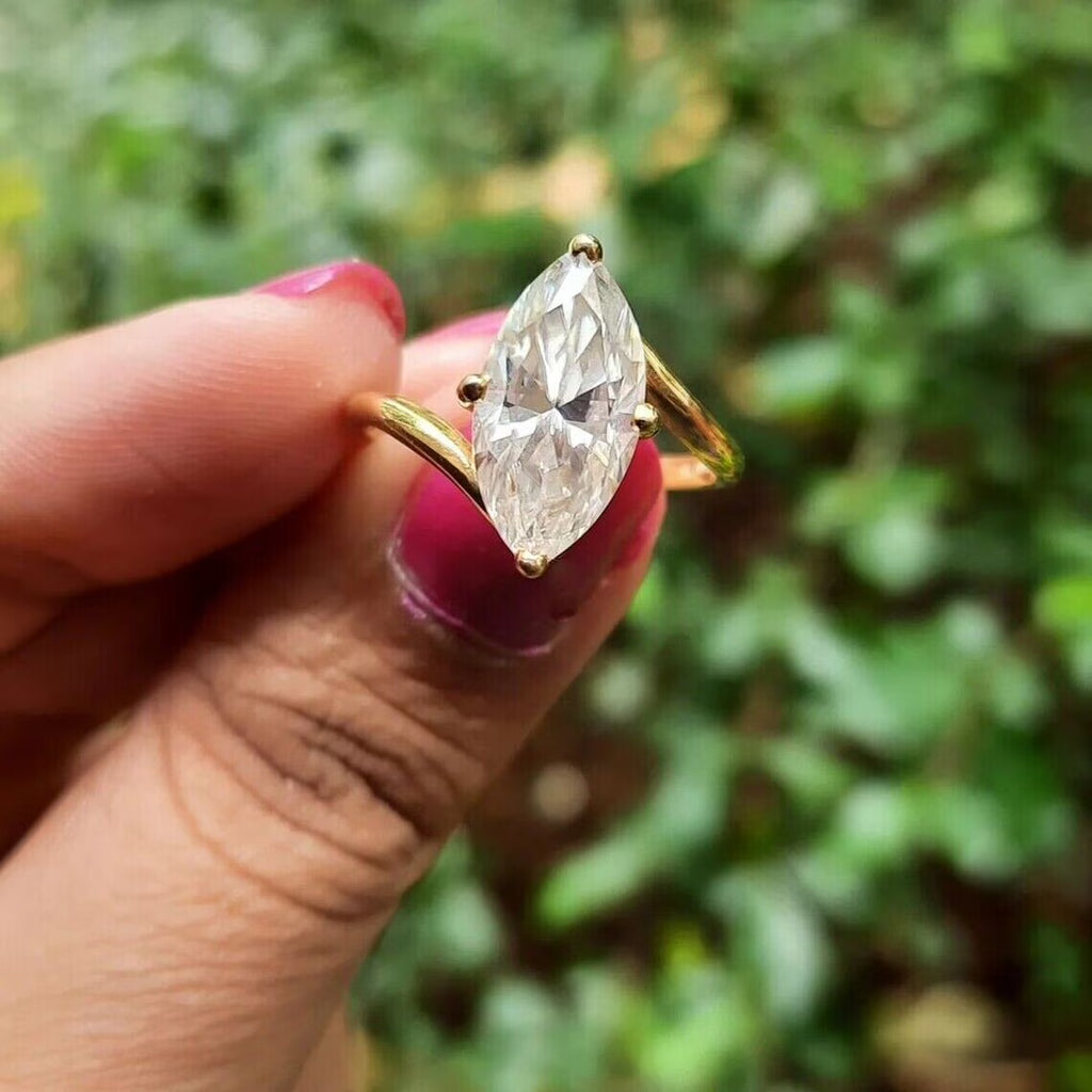 2Ct Marquise Cut Moissanite Solitaire Engagement Ring M346248