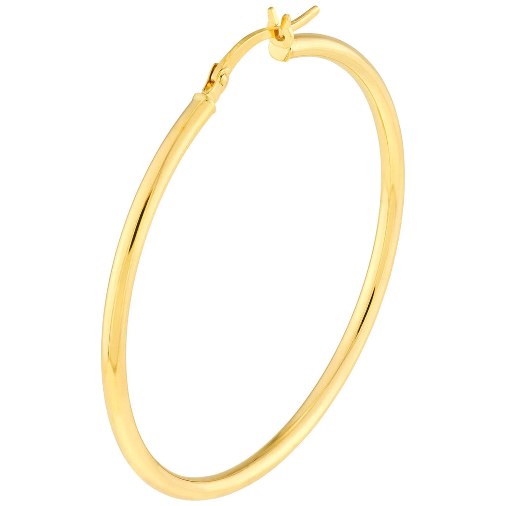 10K Yellow Gold High Polished Hoop Earrings C4308