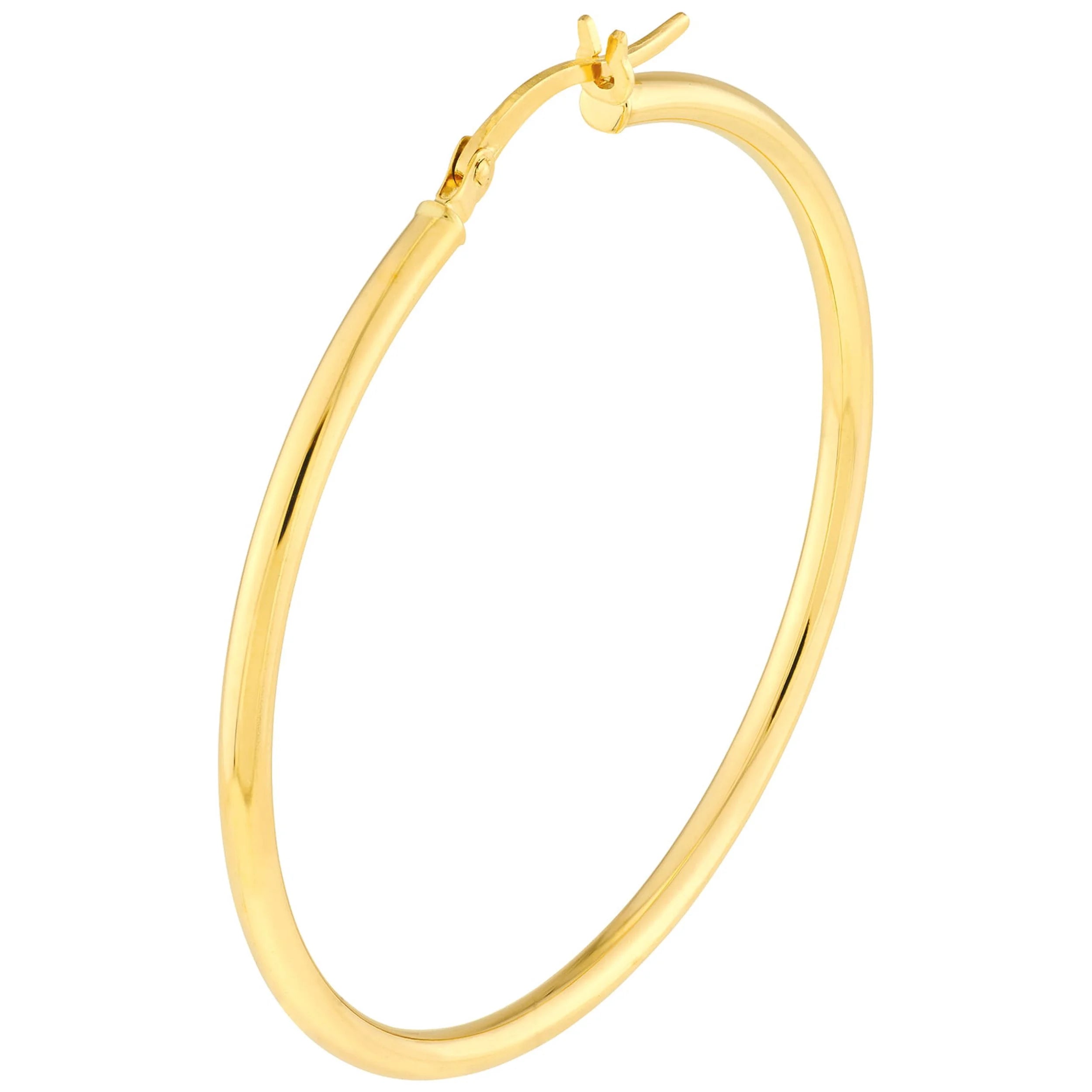 10K Yellow Gold High Polished Hoop Earrings C4308