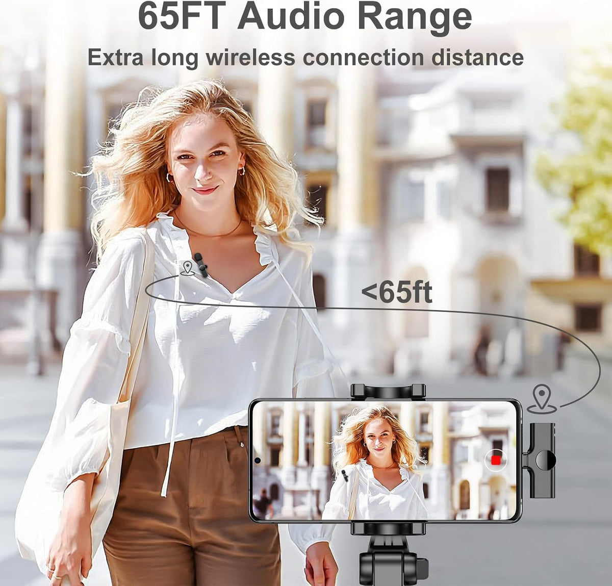 Wireless Lavalier Microphone, USB C, Clip On, Pack of 2 L48209