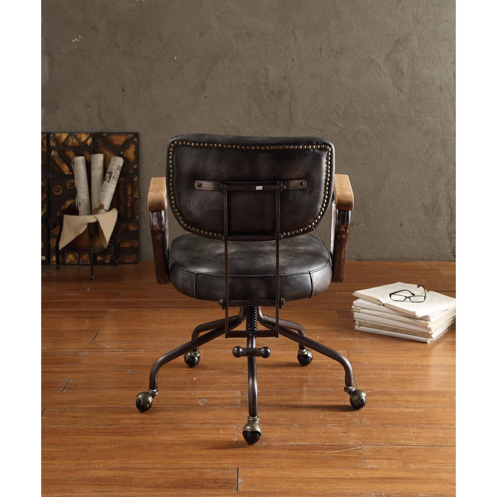Vintage Black Leather Executive Office Chair F999345