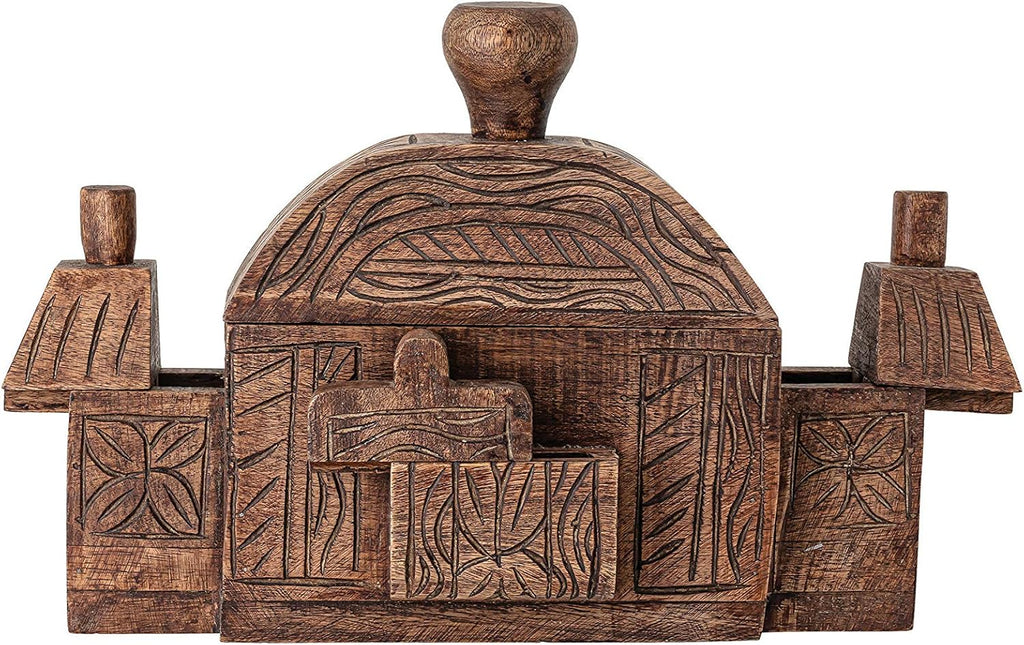 Carved Mango Wood Boxes, Natural, Pack of 2 K849450