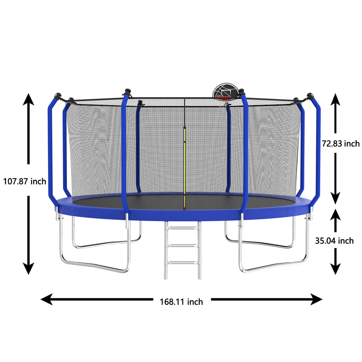 1500LBS 14FT Trampoline with Enclosure, Ladder, Basketball Hoop, Ball A50297