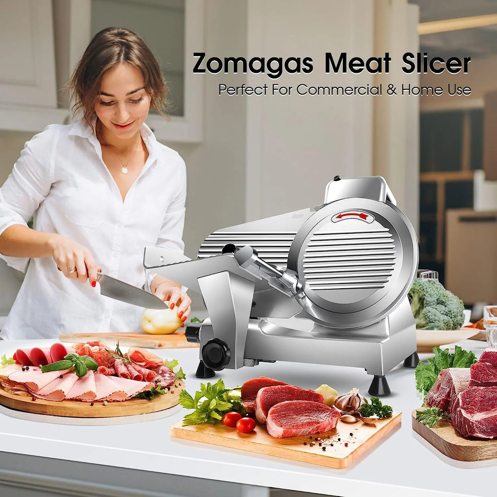 Commercial Meat Slicer 10 inch 240W Chromium-Plated Steel Blade I736