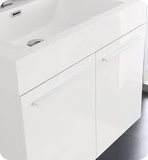 White 30x22 Wall Hung Bathroom Cabinet with Integrated Sink I6413