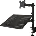 Single LCD Monitor Desk Mount with Extra Laptop Tray, Black, Pack of 2 A19978