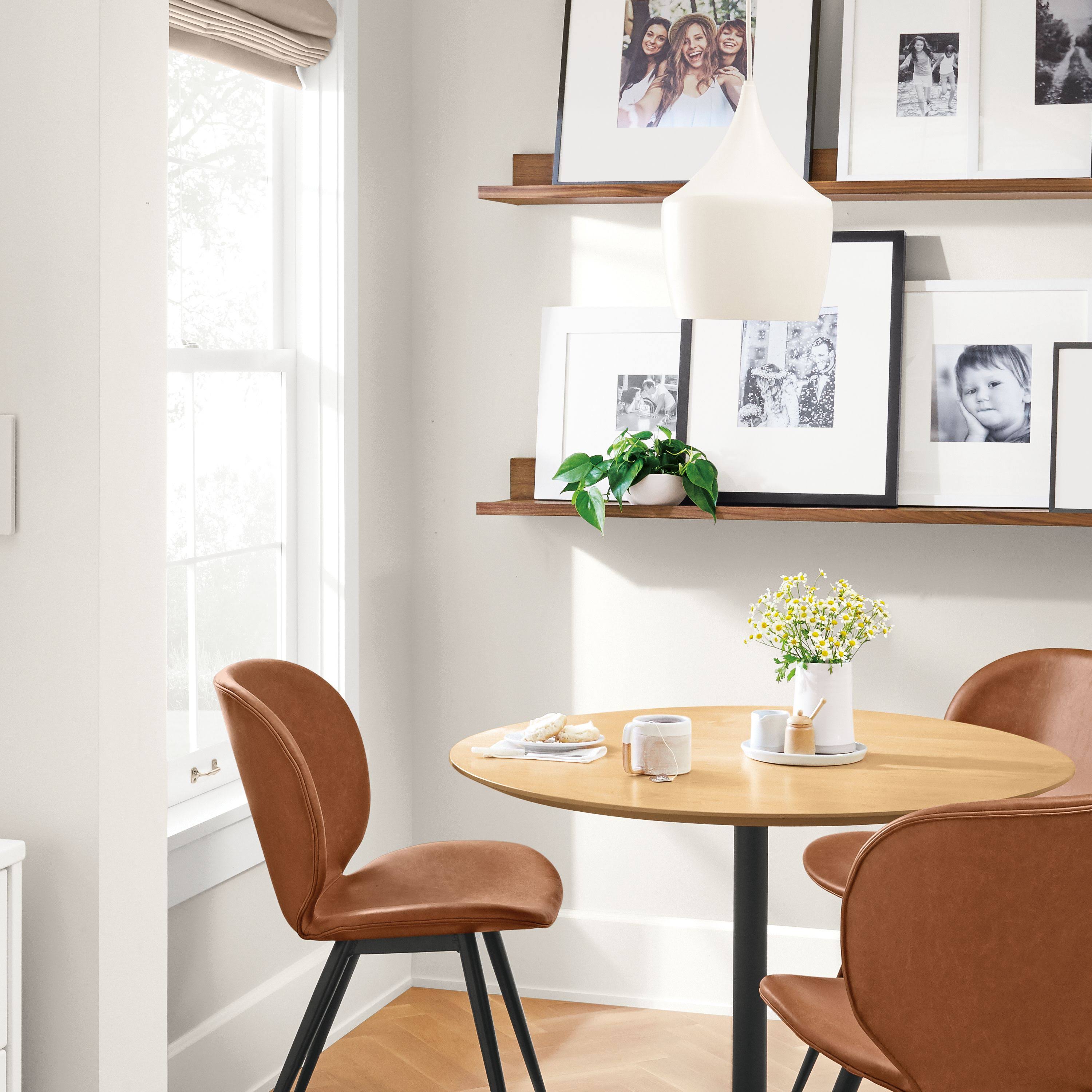 Modern Round Table with Stainless Steel Frame Base P297