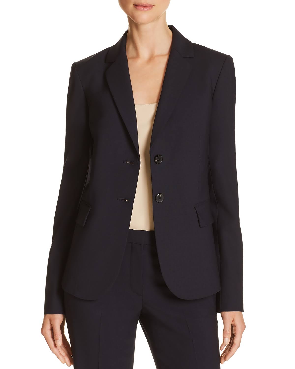 Deep Navy Wool-Blend Blazer Q43802