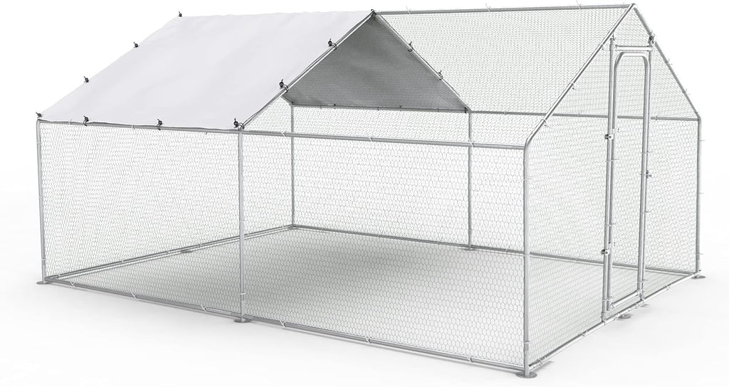 Large Metal Chicken Coop Run Outdoor Poultry Cage W950059