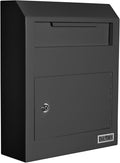 Gray Steel Wall Mount Locking Drop Box Mailbox O820078