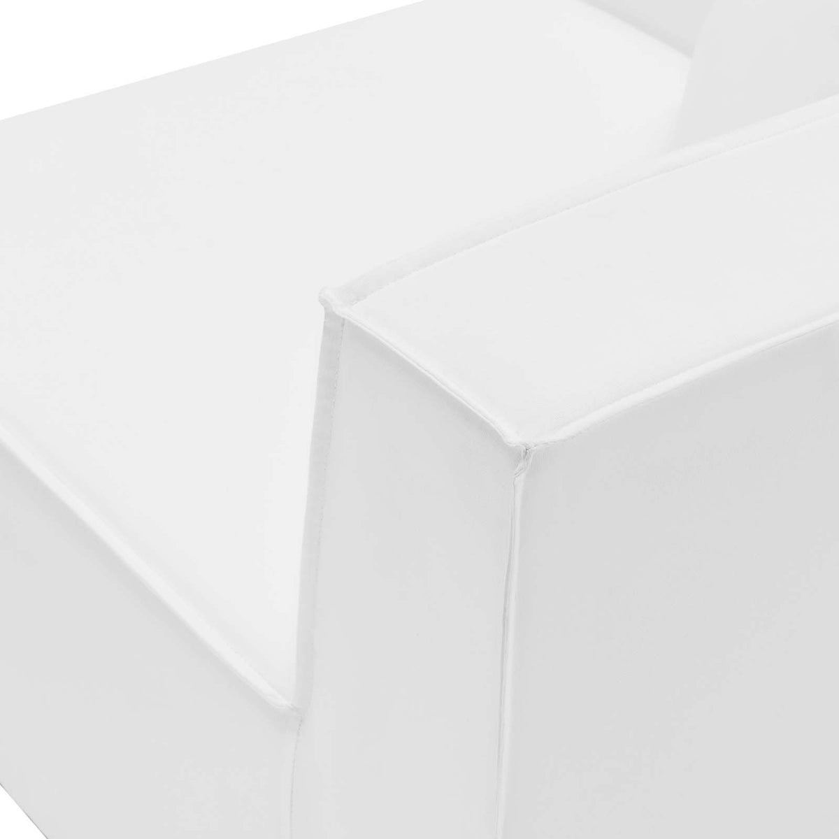 White Fabric Outdoor Loveseat Chaise Sofa R71276