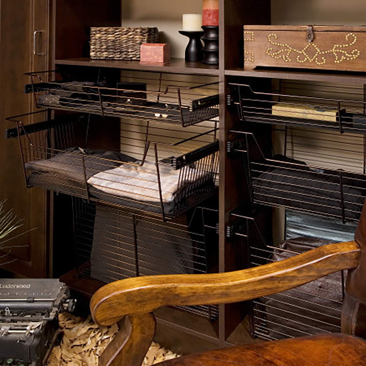 Bronze Wire Pullout Storage Basket for Cabinet U700
