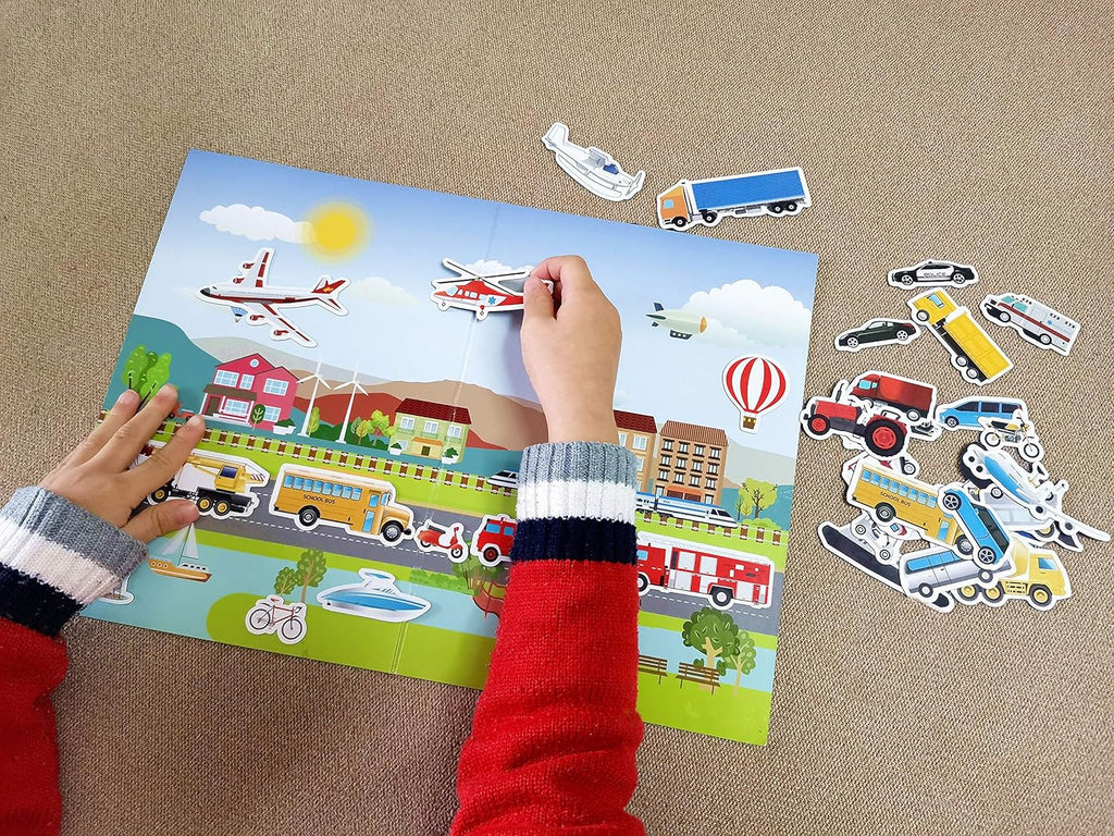 Magnetic Portable Playboard Vehicles (39 Pcs) X86543