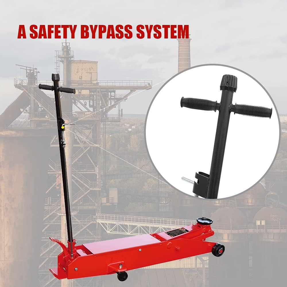 Red Hydraulic Heavy Duty Floor Jack with Foot Pedal Y161902
