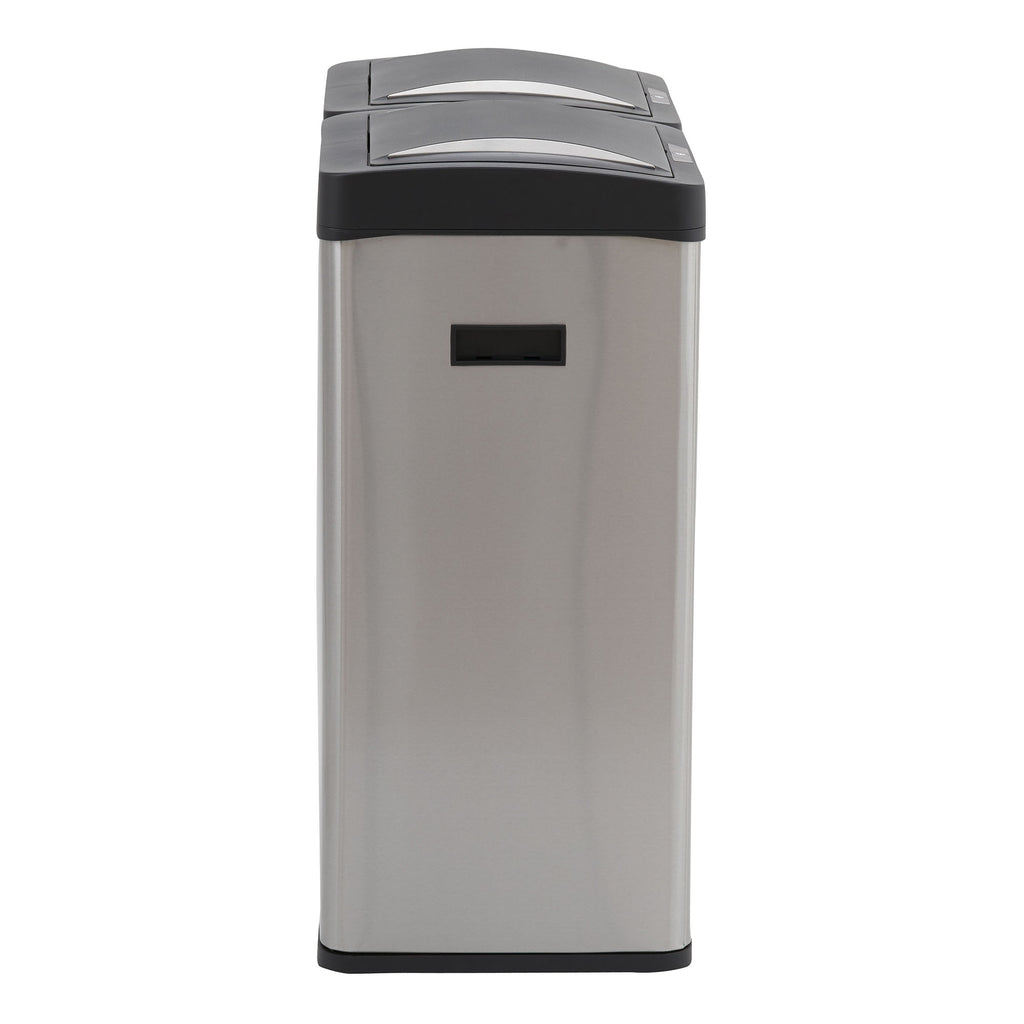 Stainless Steel Touchless Trash Can with Dual Compartments, 30 Liter / 8 Gallon Z2825