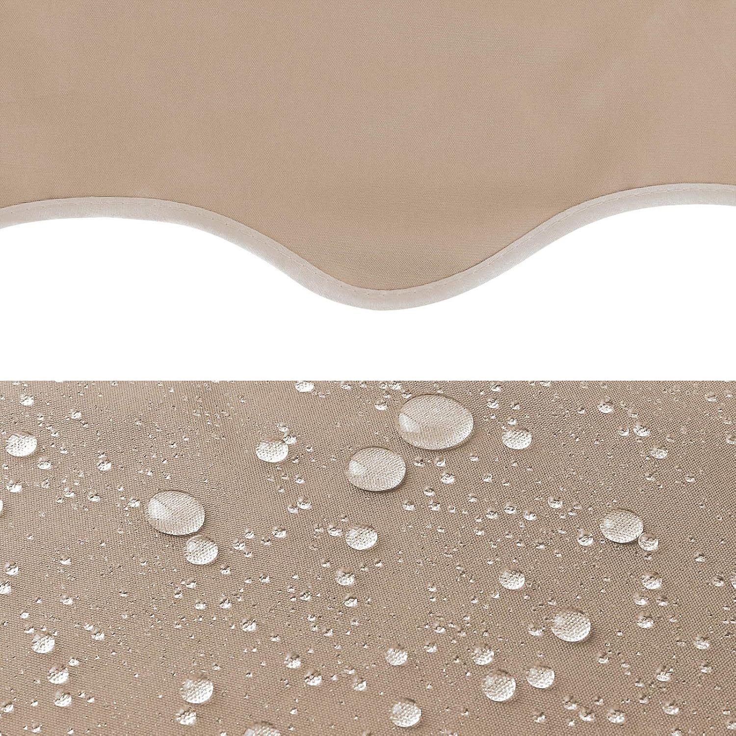 Khaki Retractable Patio Awning with Hand Crank A4029