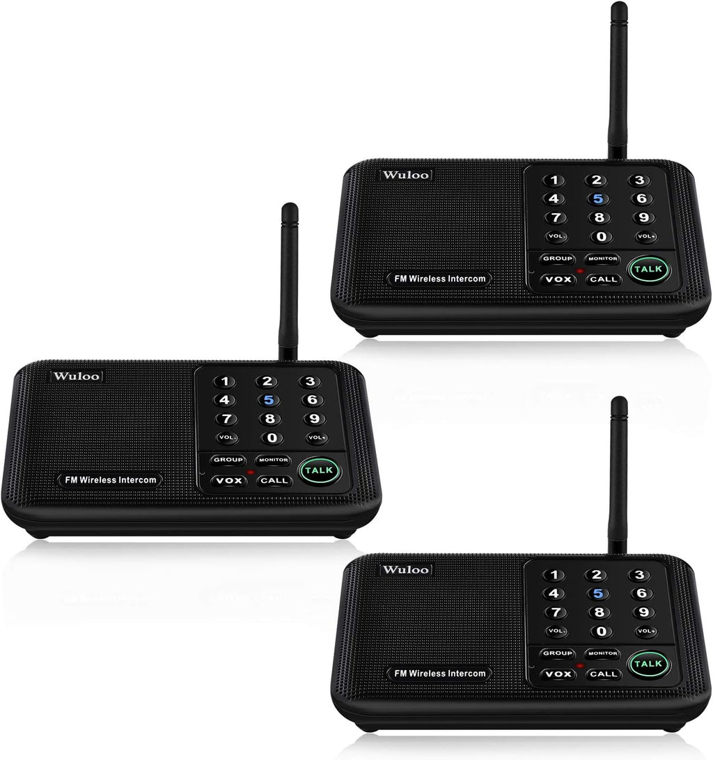 Wireless Intercom System, 3 Packs, Black G75367