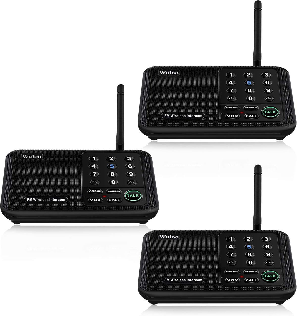 Wireless Intercom System, 3 Packs, Black G75367