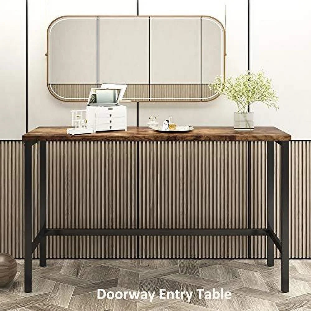 4-Piece Counter Height Dining Table Set with 2 Drawers and 3 Leather Padded Stools U35044