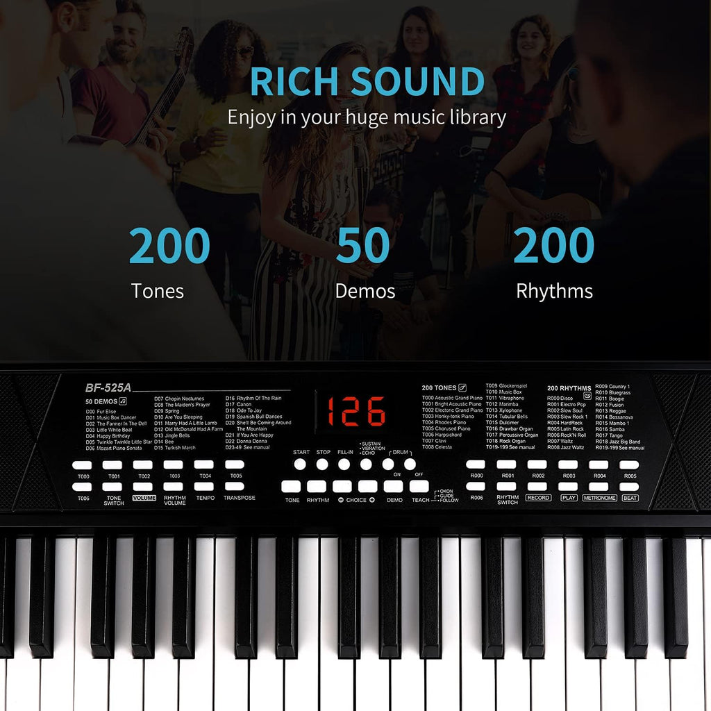 Black Pack of 2 Portable Electronic Piano Keyboard J1554
