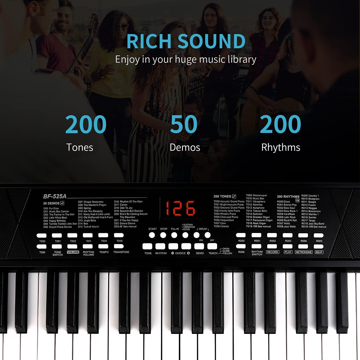 Black Pack of 2 Portable Electronic Piano Keyboard J1554