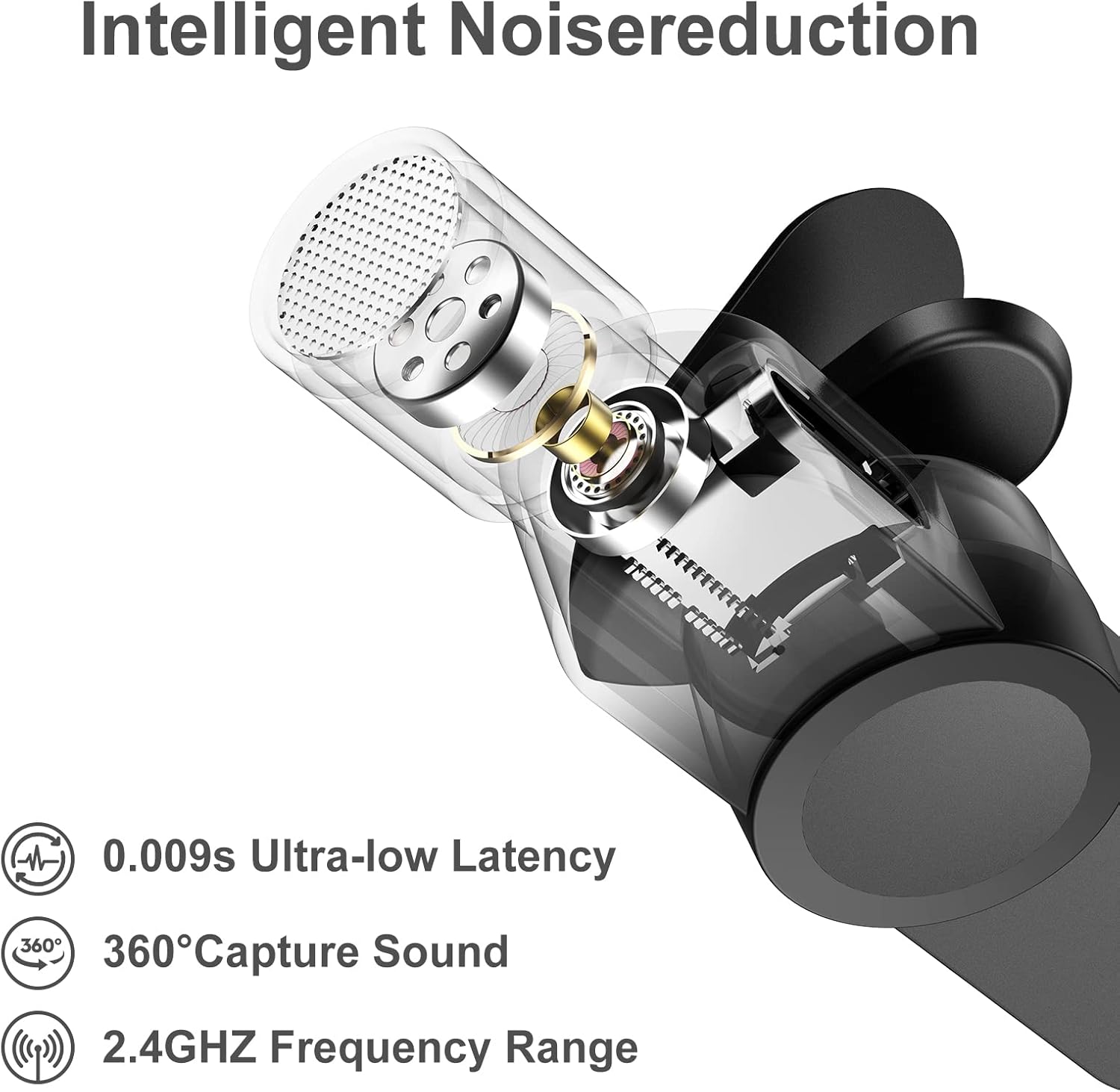 Wireless Lavalier Microphone, USB C, Clip On, Pack of 2 L48209