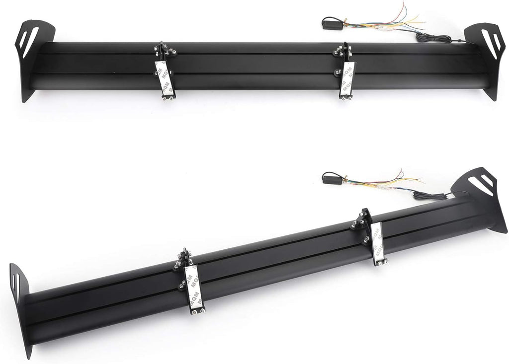 Universal Hatch Adjustable Aluminum Rear Trunk Wing Racing Spoiler With LED P597459