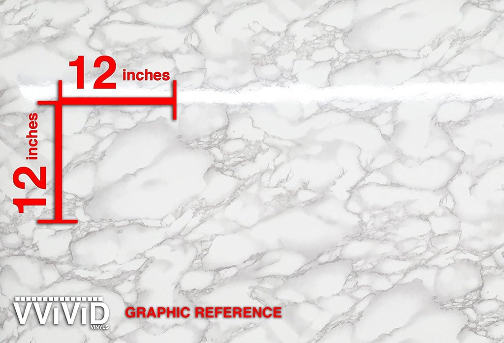 White Grey Marble Gloss Vinyl Wrap Film Roll (48 Inch x 300 Inch) I18766