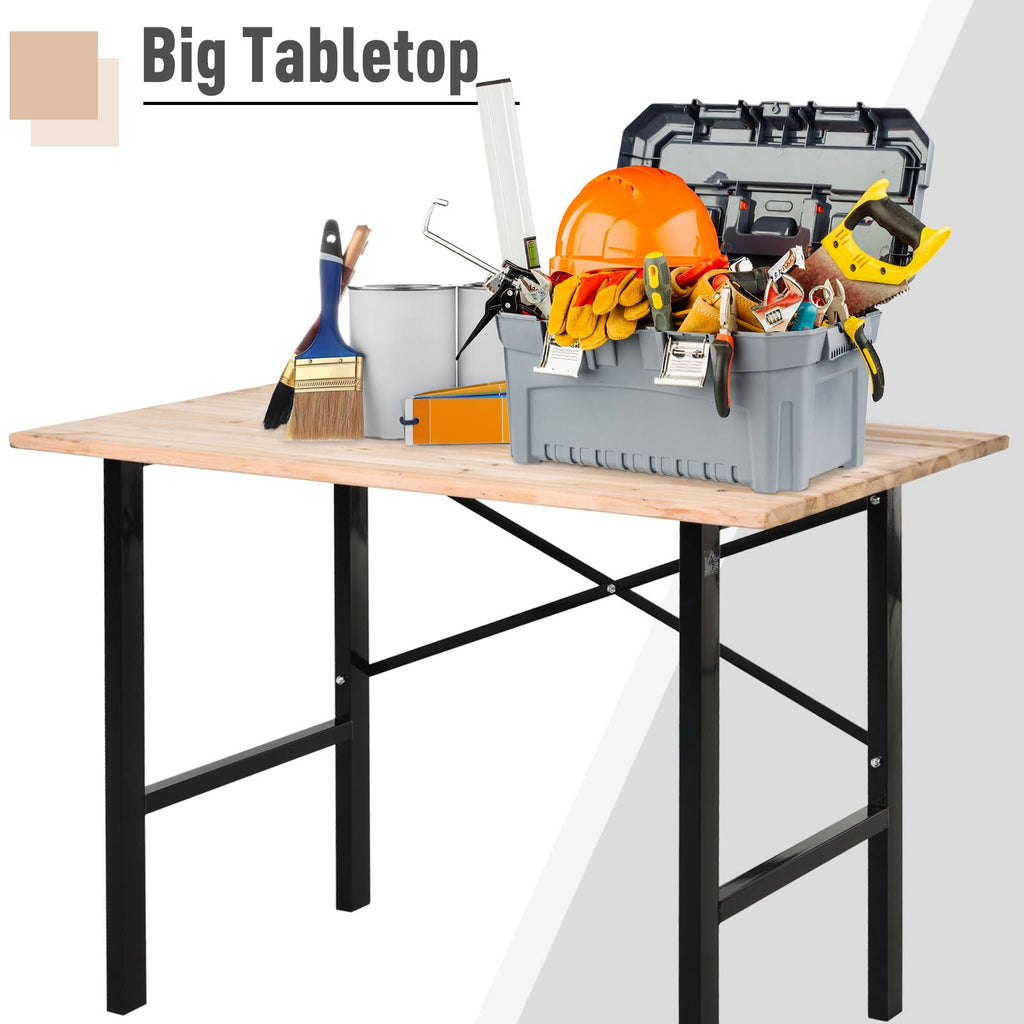 Fir Wood Work Table with X-Shape Bracket P236544