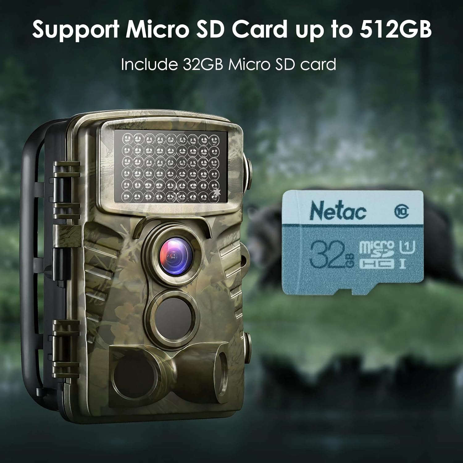 4K 32MP WiFi Trail Camera with Night Vision B885