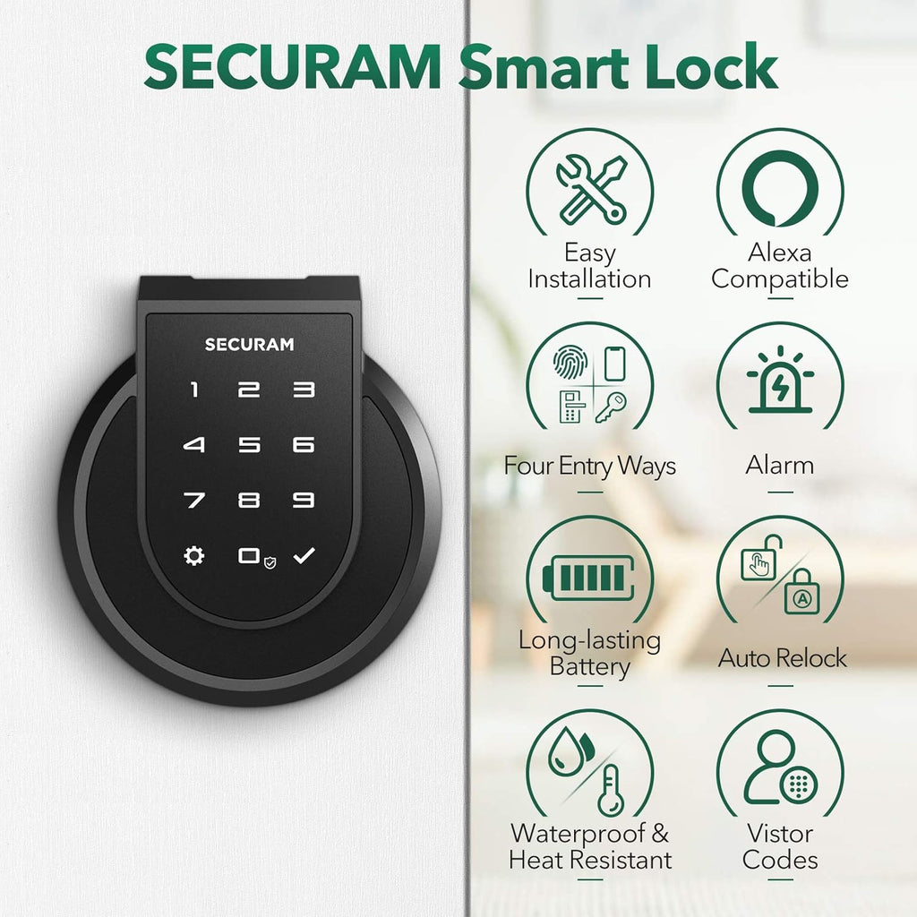 Touch Smart Lock Deadbolt with Smart Hub, Fingerprint, Touchpad, Remote Control, Voice Control, Auto-relock and Alarm D735