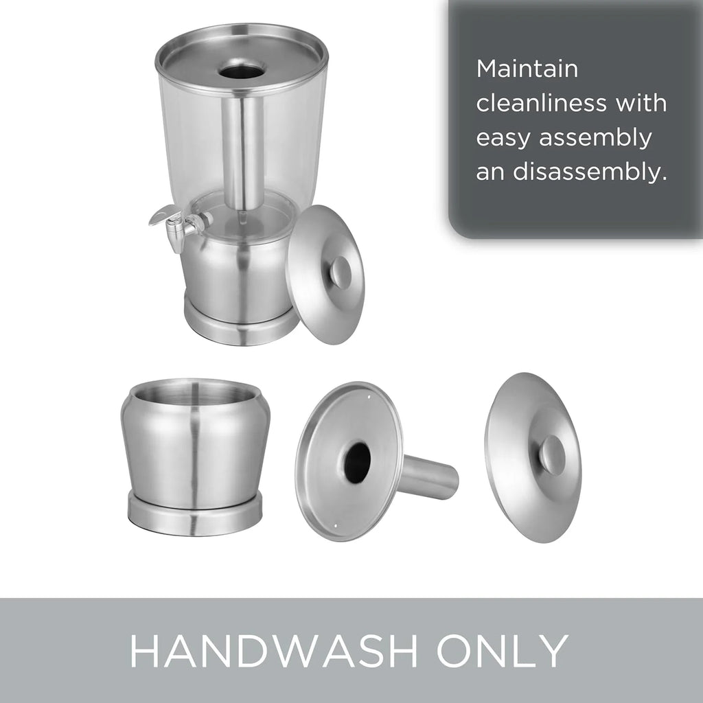 Stainless Steel Beverage Dispenser With Ice Container, Stand & Spigot P79567