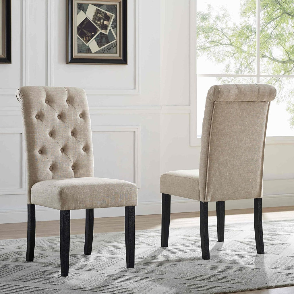 5-Piece Solid Wood Dining Table Set with 4 Upholstered Chairs T5799
