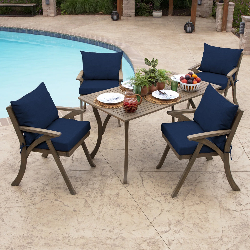 Sapphire Blue Outdoor Dining Chair Cushion Set 21 x 21 X74924