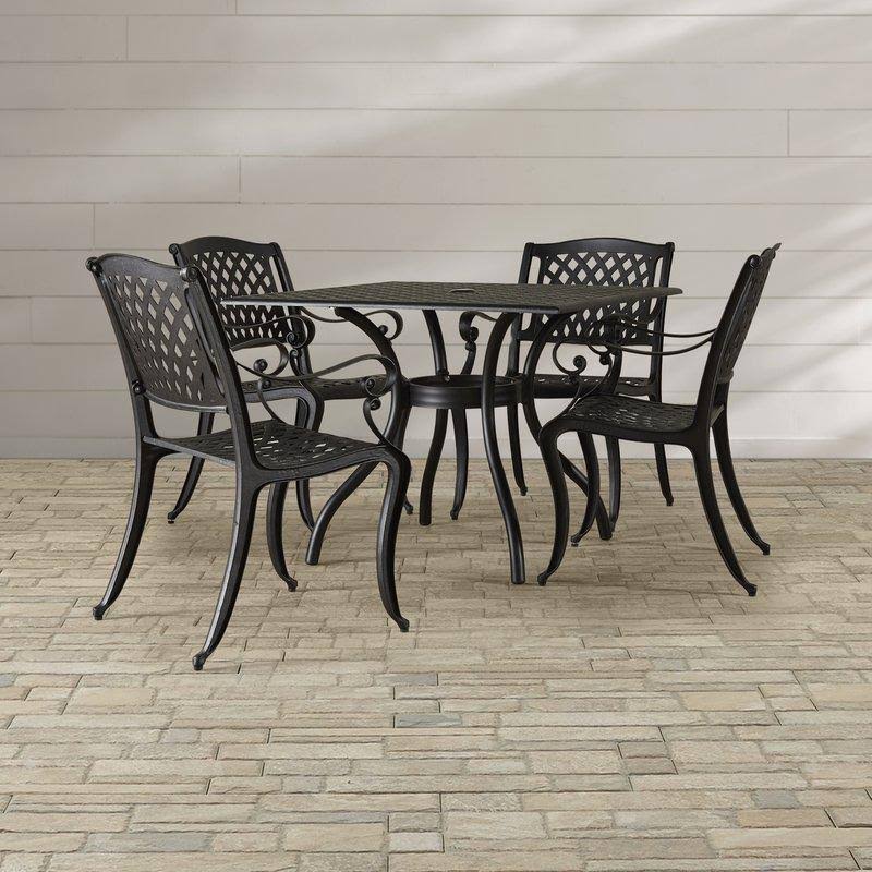 5 Piece Counter Height Metal Framed Dining Table Set E205