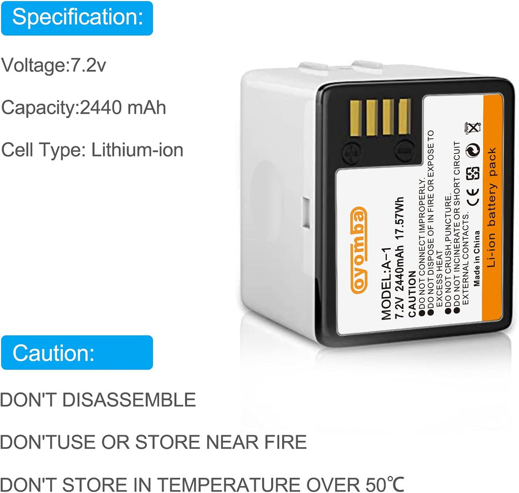 2-Pack Rechargeable 2440mAh 7.2V Lithium Li-ion Replacement Battery Pack of 2 J717