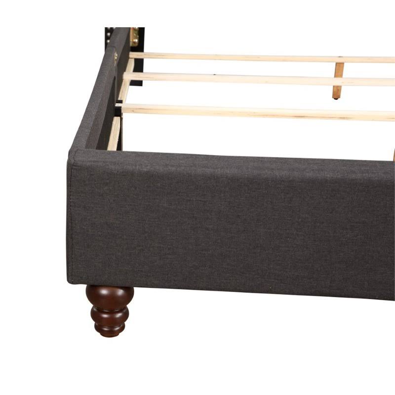 King Upholstered Bed, Ash Black V921335