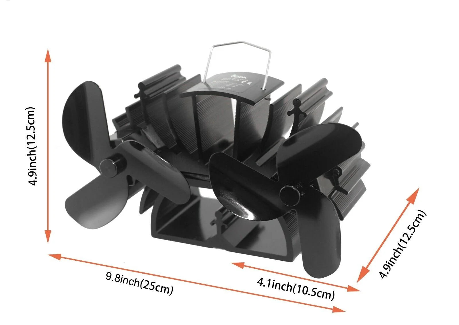 6 Blades Twin Motors Heat Powered Stove Fan O78523
