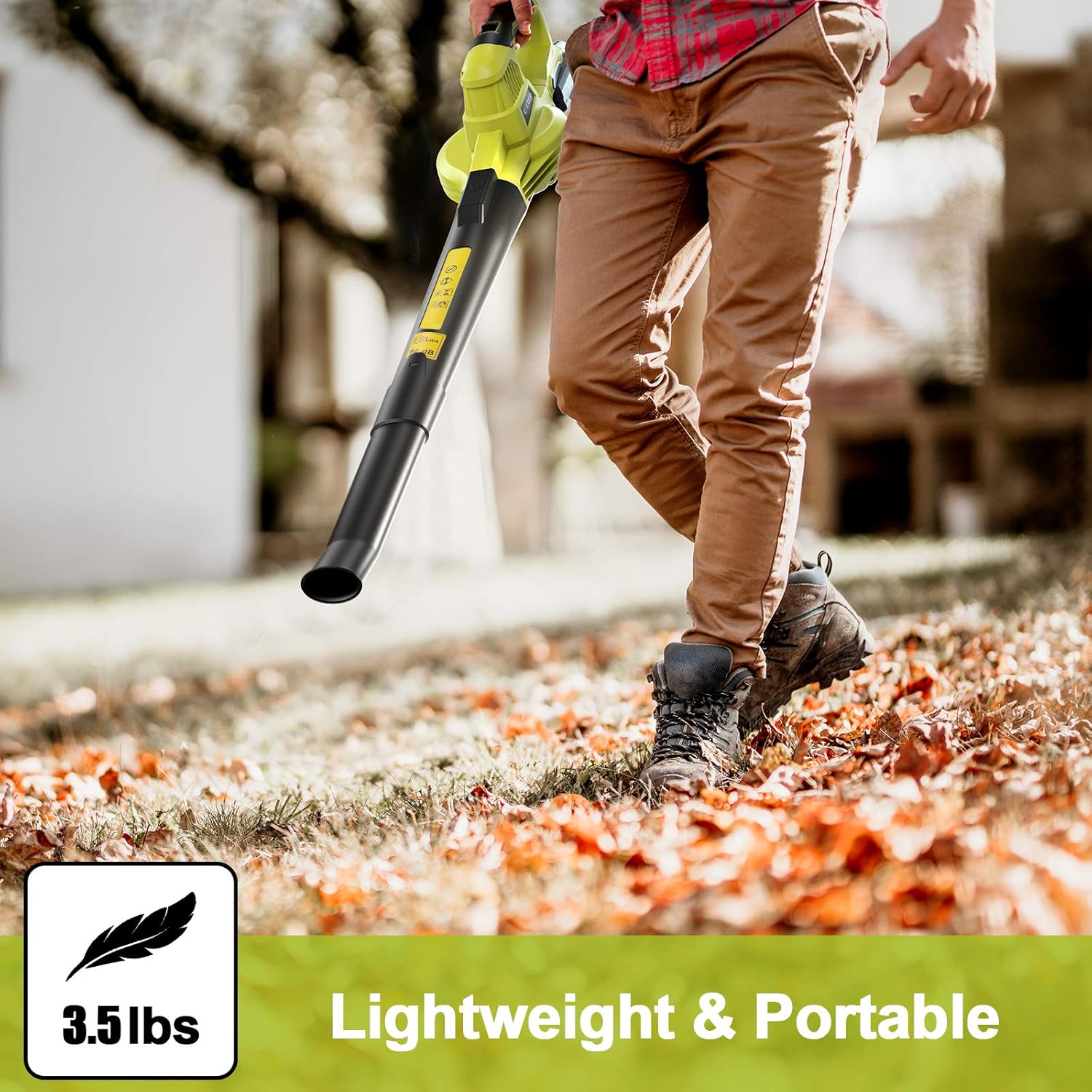 Cordless Leaf Blower with Battery, 2 Speed, Extendable, Lightweight Portable, 20V MAX, Pack of 2 W474