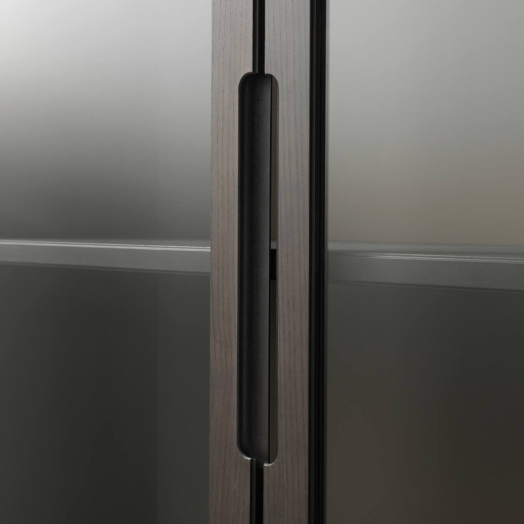 Brown Glass-Door Cabinet Y928995