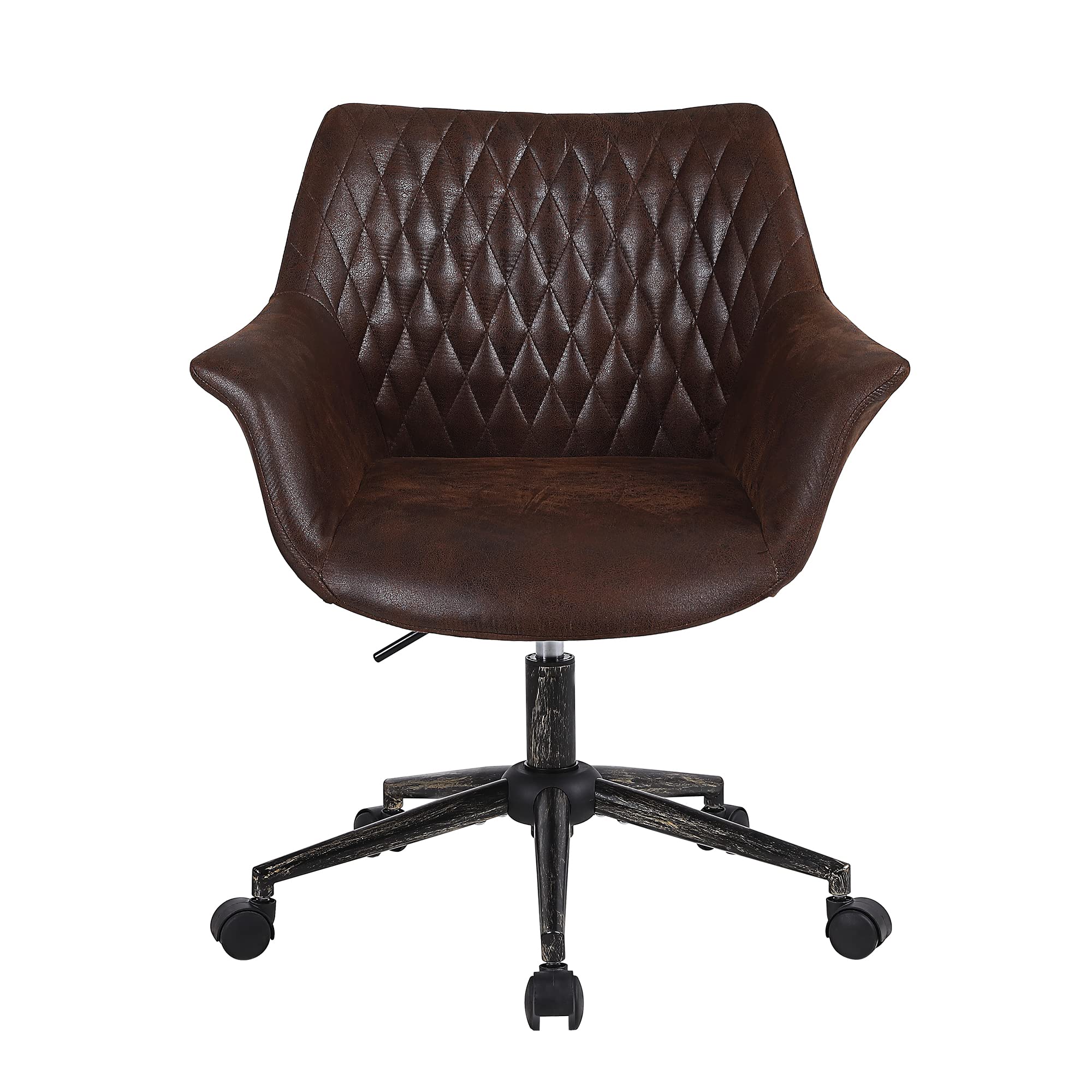 Faux Leather Height Adjustable Desk Chair with Armrest and Wheels Z8551