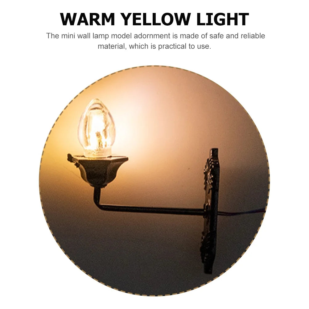 5 Pcs Miniature LED Dollhouse Wall Light Lamp R8771